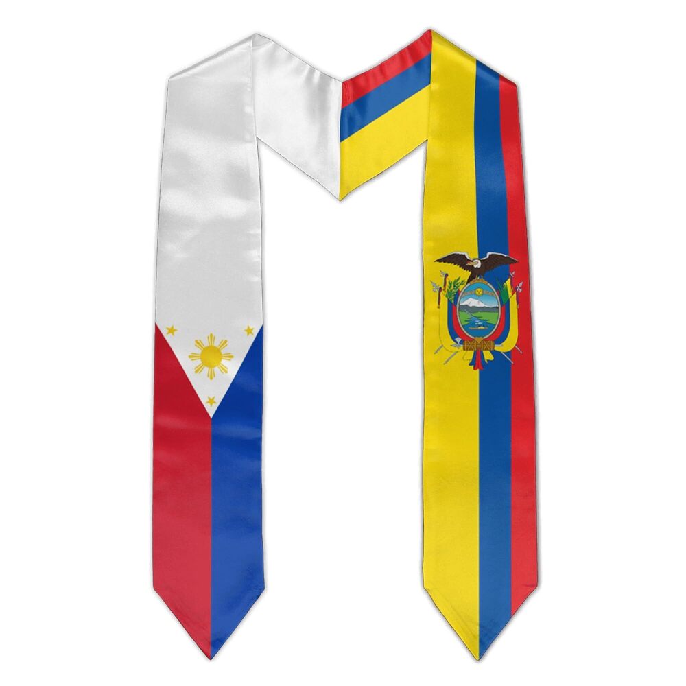 9585 Philippines Ecuador Mixed Flag Graduation Stole For International